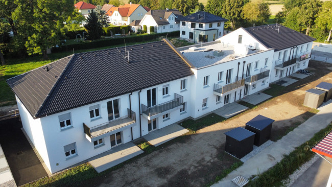 Mietwohnanlage Grünspecht Gartenansicht aktueller Baufortschritt